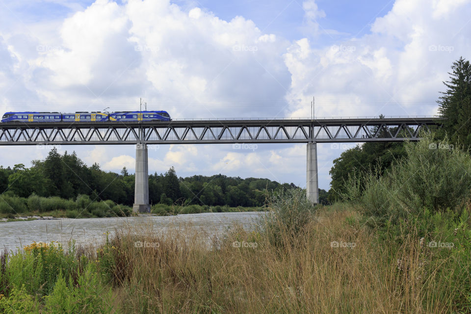 A train crossing a bridge