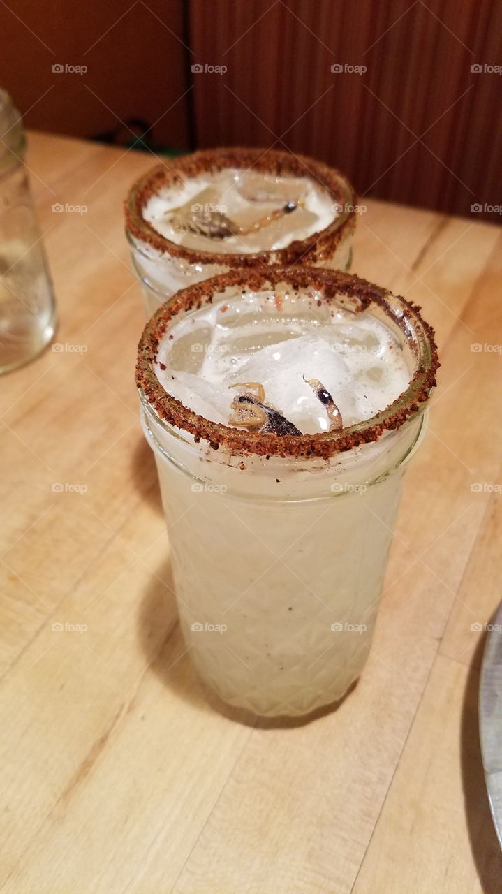 Paloma Cocktail with Scorpian in Mason Jar