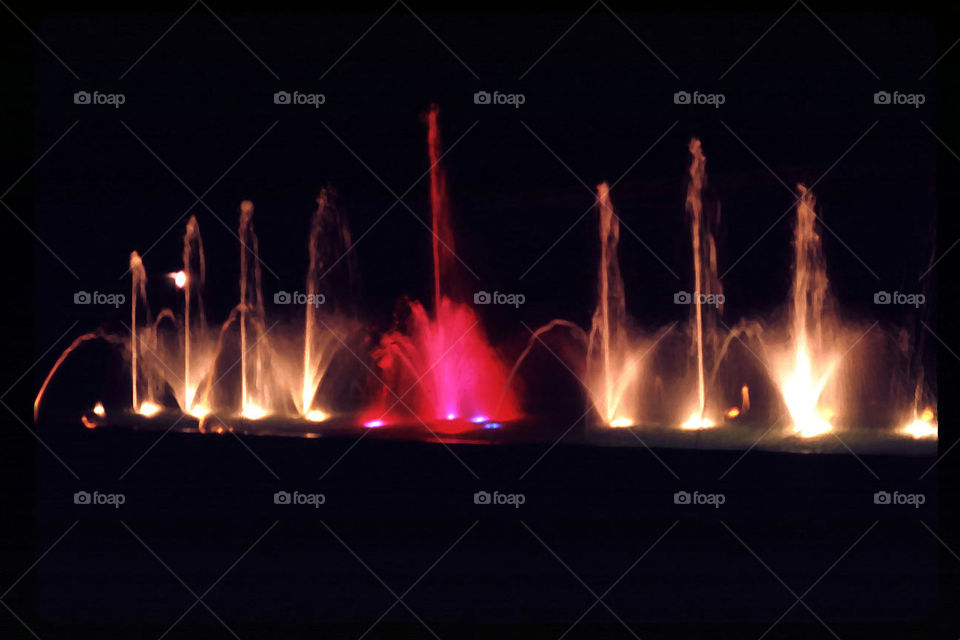 Disney Fountain at Night