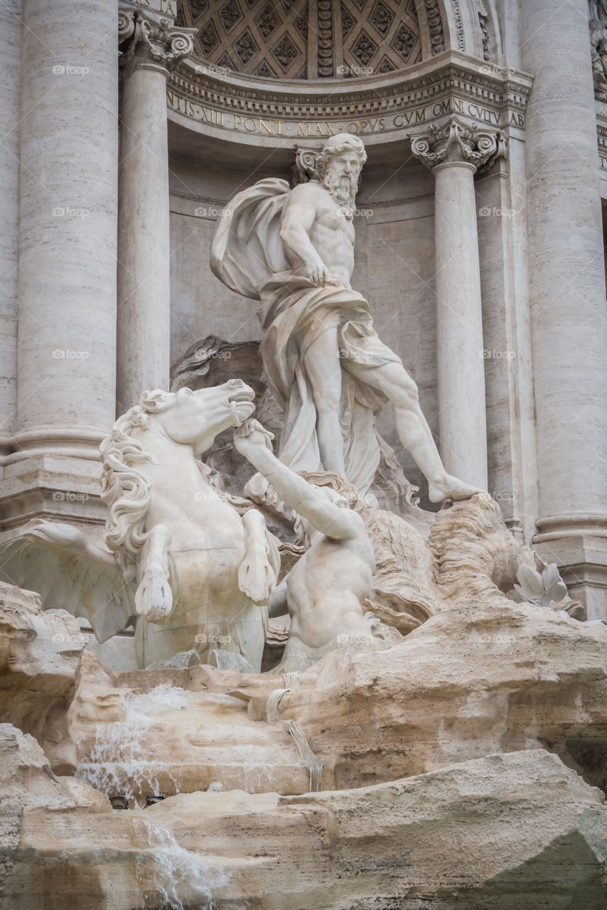 Neptune in the Trevi fountain in Rome