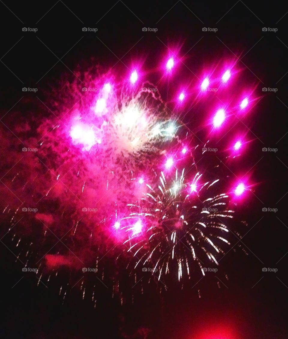 fireworks in pink