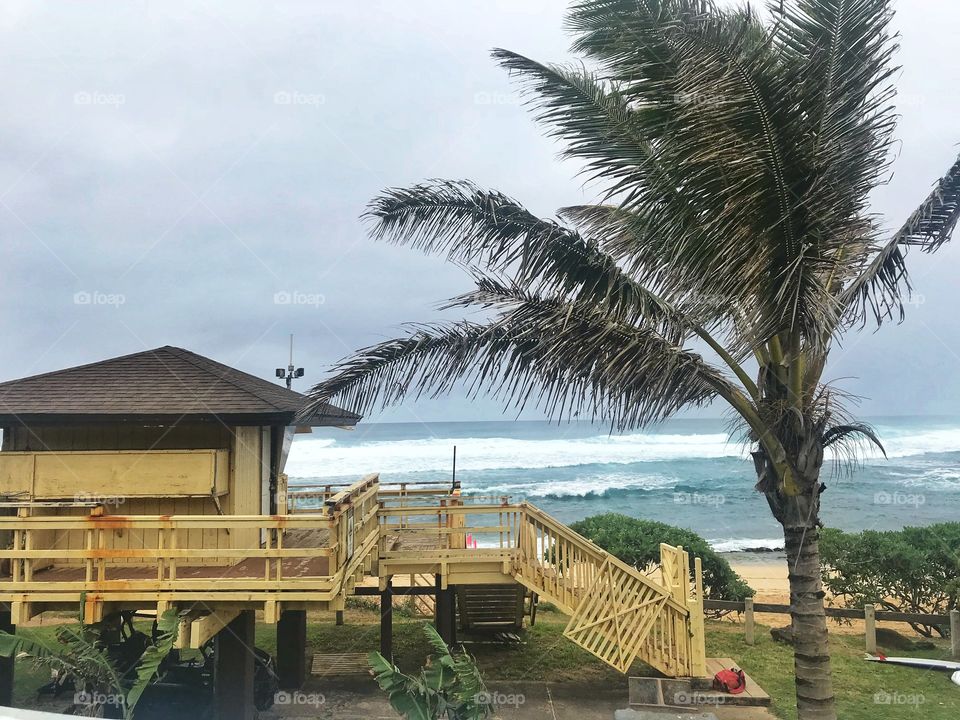 A lifeguard building in Hawaii.