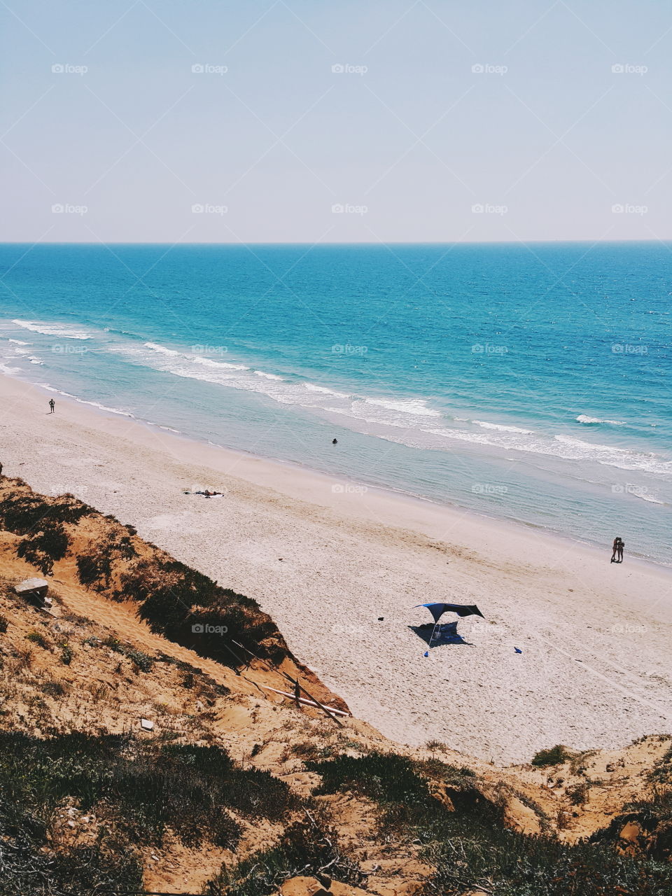 View to the beach and seaside near tel Aviv, Israel