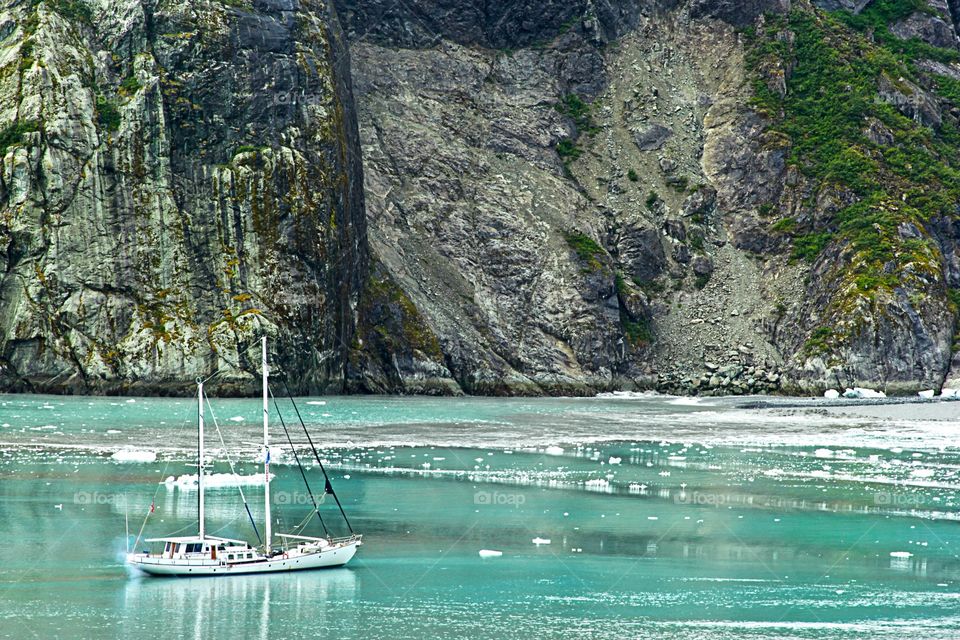 The nature in Alaska makes you feel very small. This boat was passing near a glacier 
