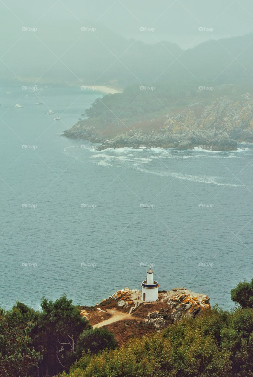 a lighthouse in Cies Island