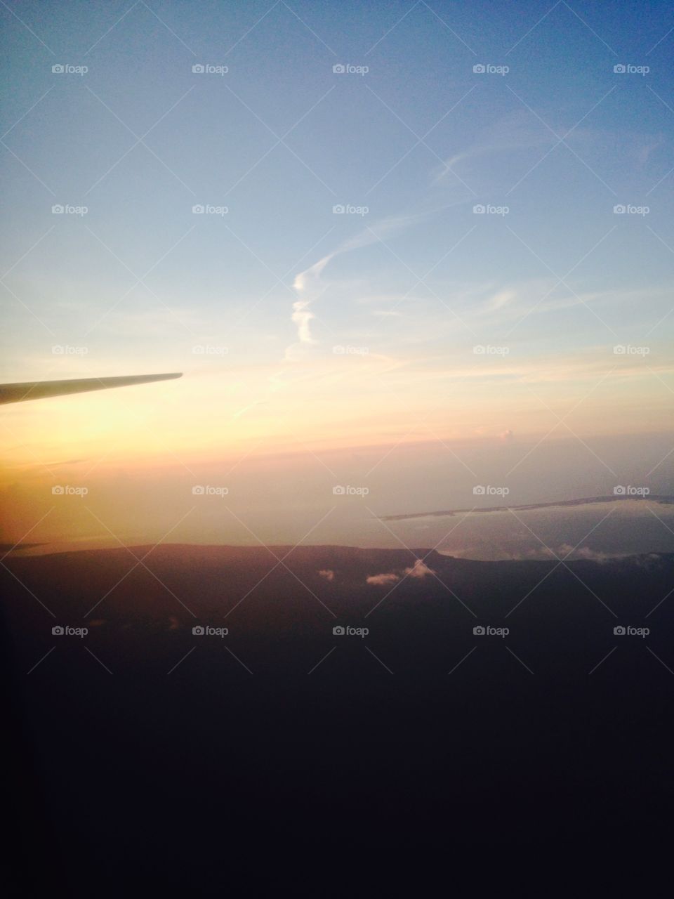 Airplane sunset 