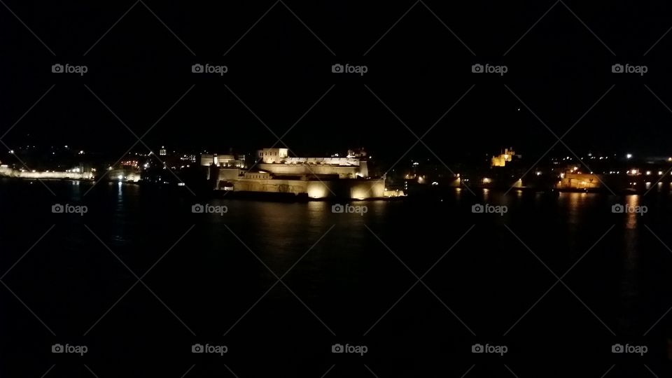 Valletta harbour by night