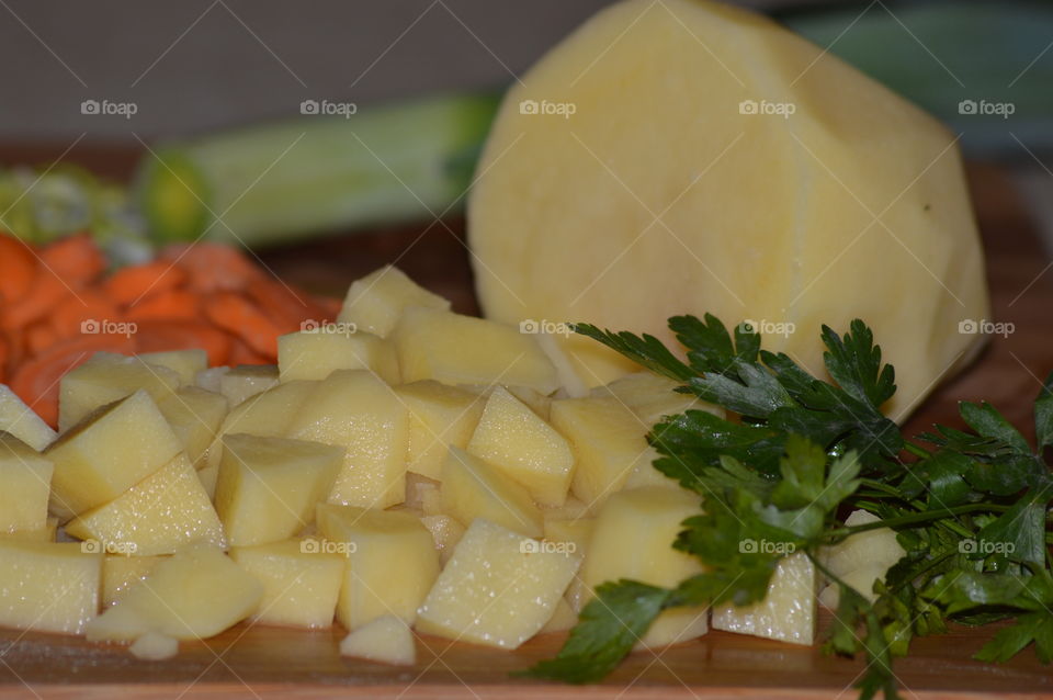 vegetables and spices to prepare a soup