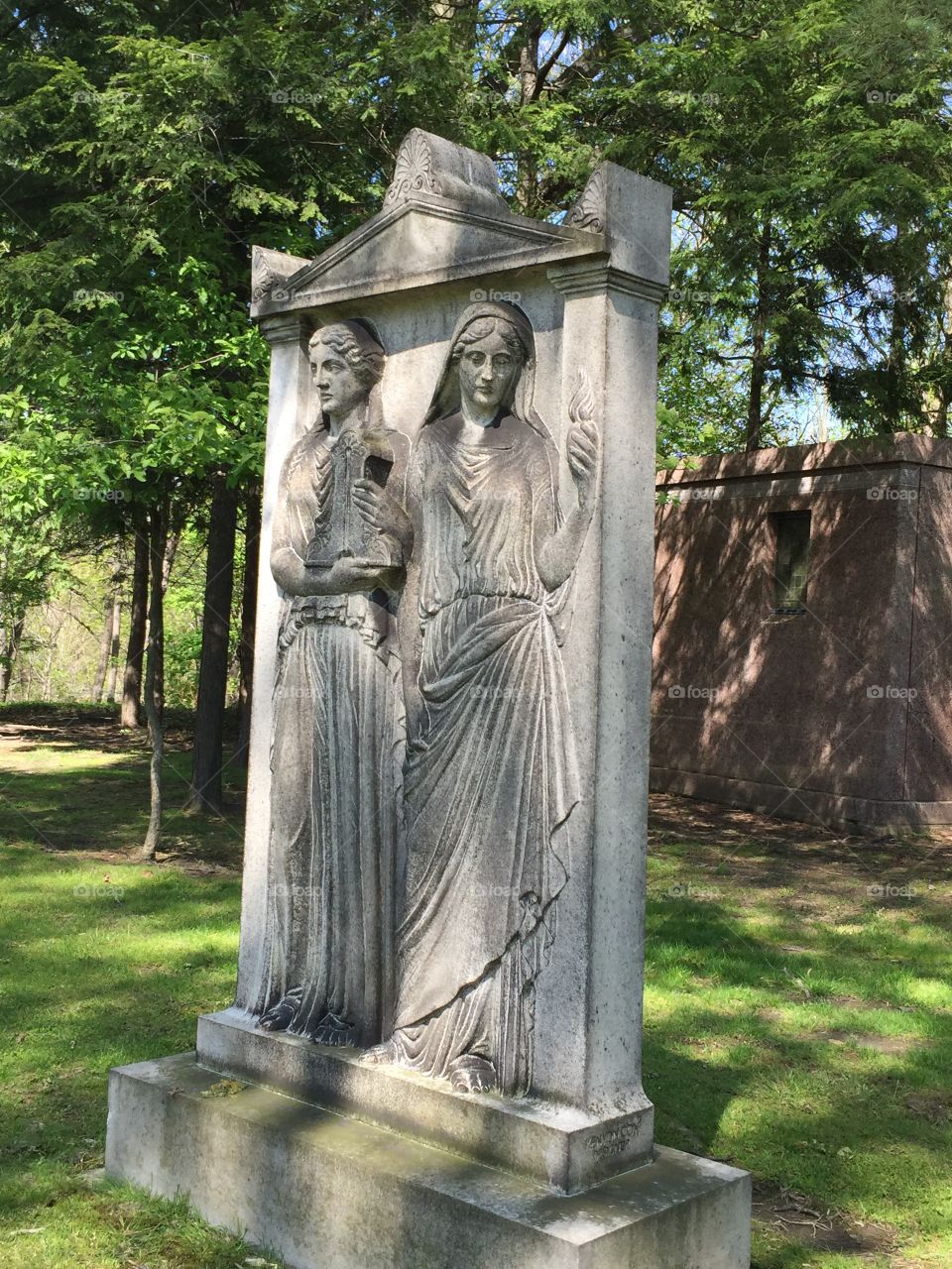 Enjoying a walk through a eerily, elegant cemetery