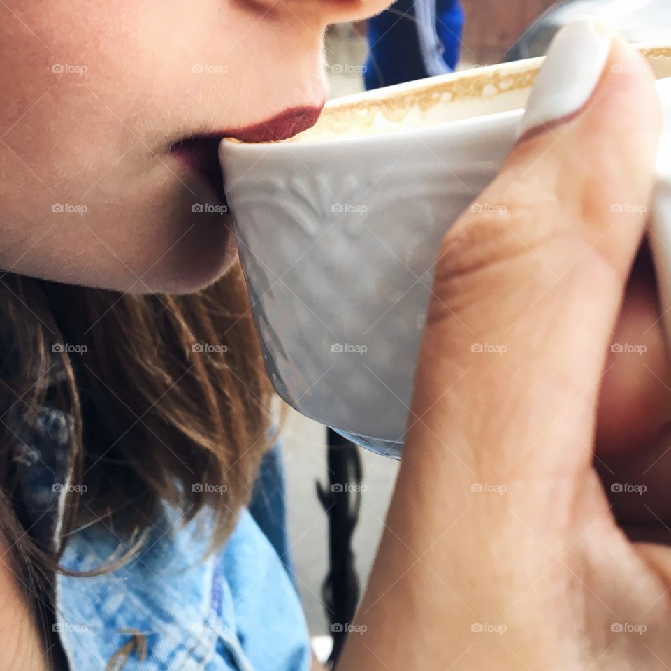 Girl drinking coffee 