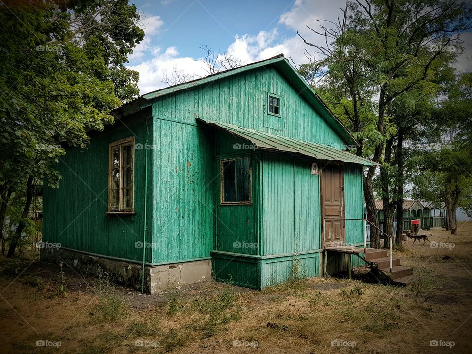 Old wooden green house
