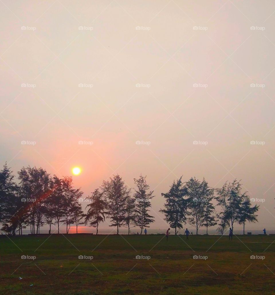 Cooled off lockdown blues in this magical place Boisar Beach in outskirts of Mumbai. Mesmerizing Sunset making pink pathway on Arabian sea and us playing ball in green grass tickling our feet, open air and no fear but free relaxing feeling in mind.