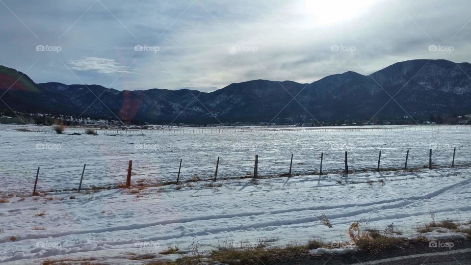 snow fence mountains
