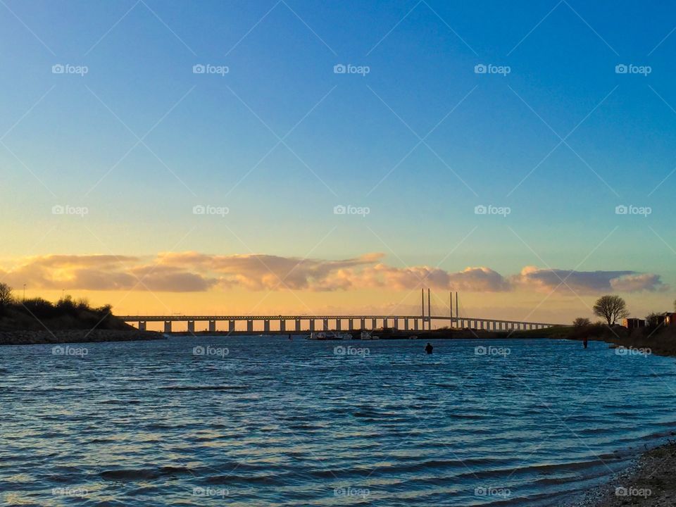 The Öresundsbridge that combines Sweden and Denmark.