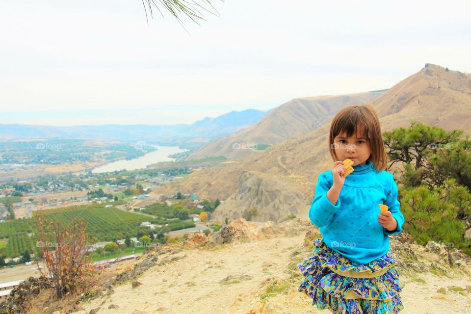 Eating on top of a hill
