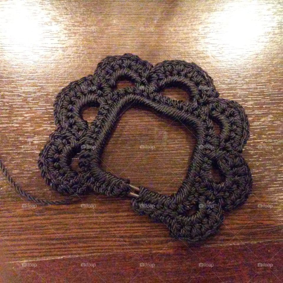 crocheted buckle