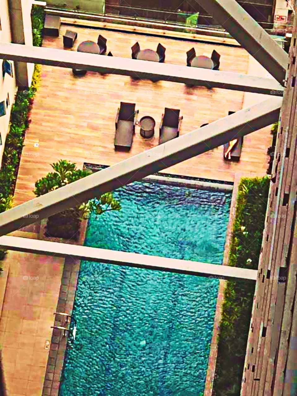 Above view of a Poolside of a Hotel