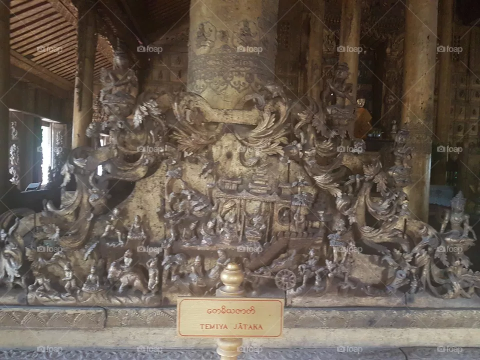 Ancient teak houses in Mandalay city