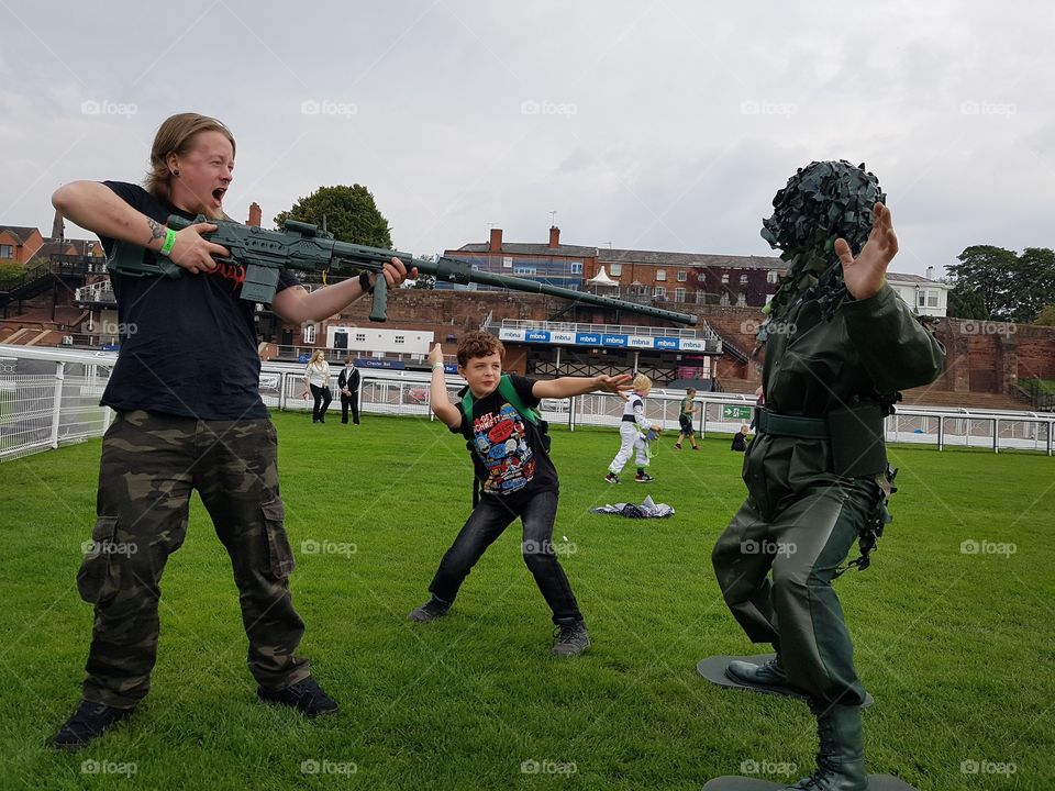 Toy soldier cosplay fun Chester racecourse