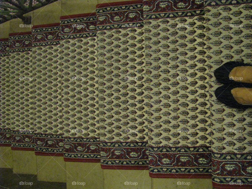 Soft carpet on a staircase