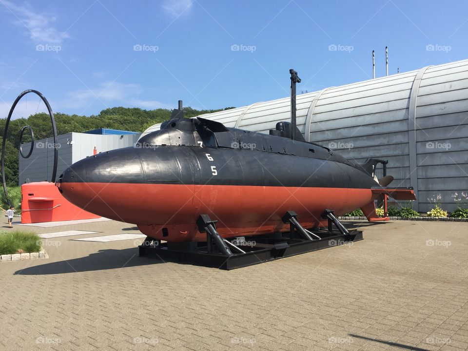 Submarine out of water 