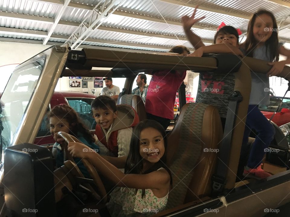 Jeep and kids