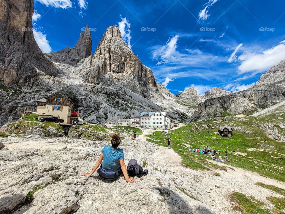 rest after a long climb to the top