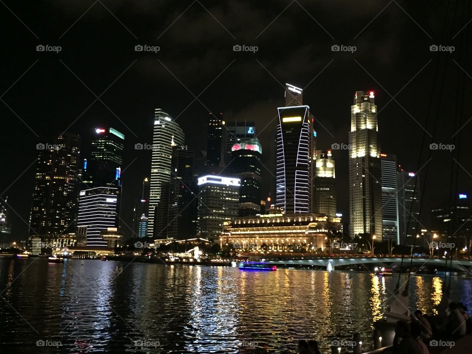 Singapore skyline. 