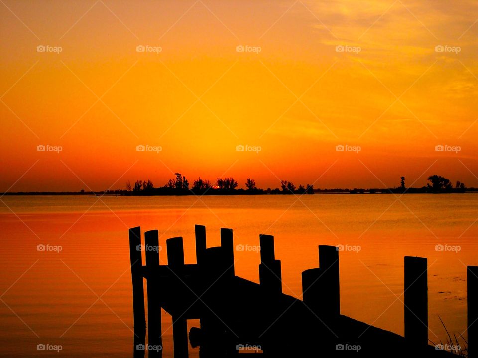 Sunset on the dock. 