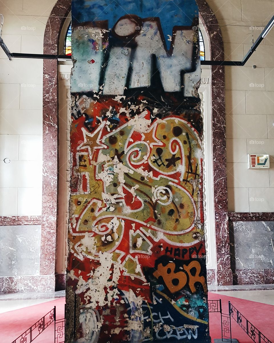 A piece of the historical Berlin Wall. This was exhibited at the National Museum of the Philippines, and I was lucky enough to see it and take a photo of it.