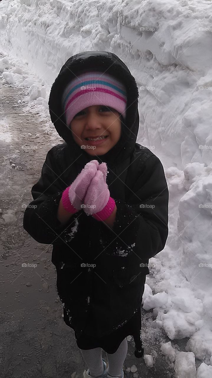 my little girl playing in the snow, winter Wonderland.