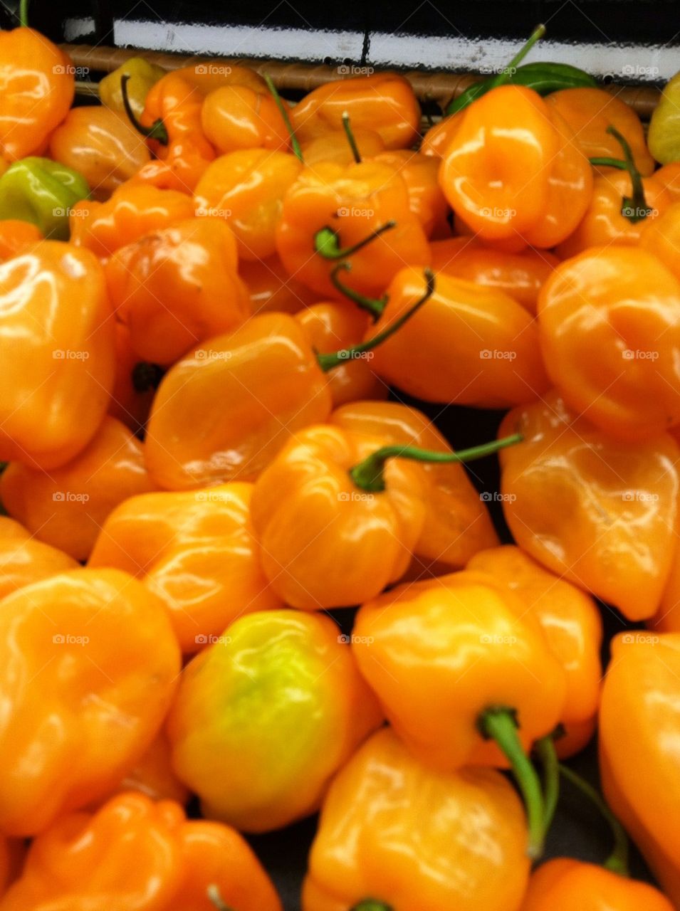 Fresh orange peppers