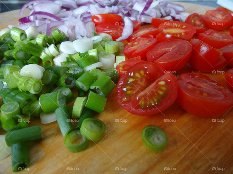 Fresh and colorful salad ingredients