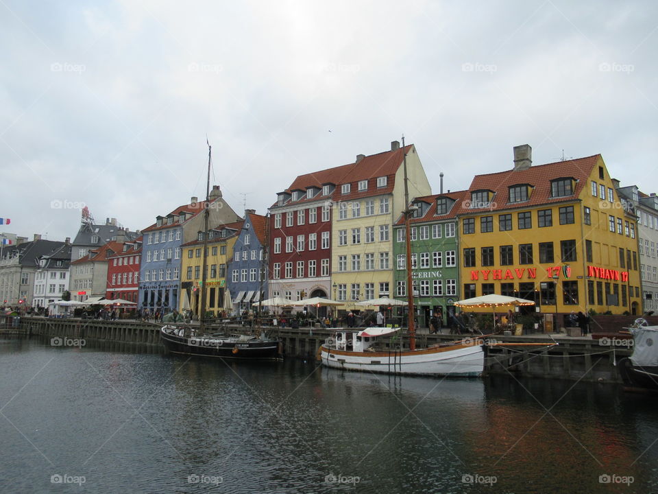 Colourful buildings at Copenhagen nyhvn