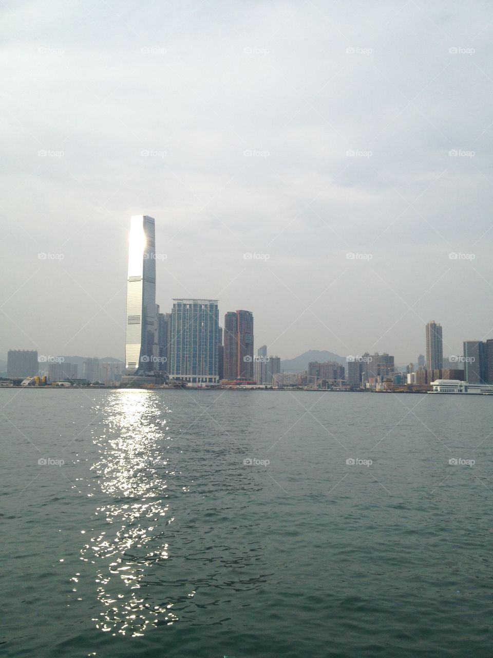 Hong Kong harbor . 