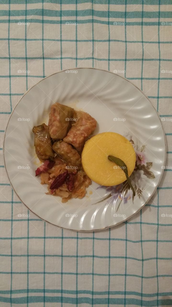 Sarmale with polenta
