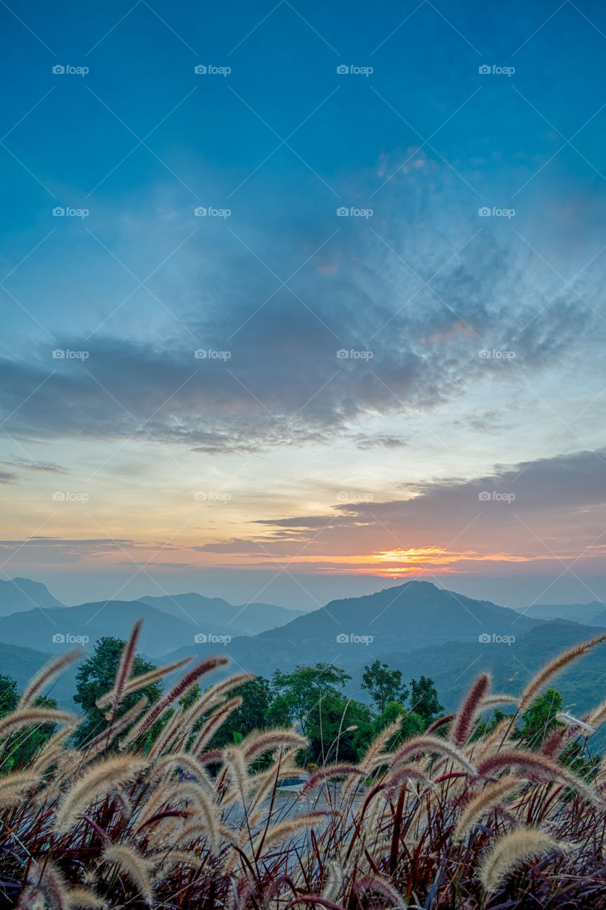 Beautiful sunrise scene in Thailand