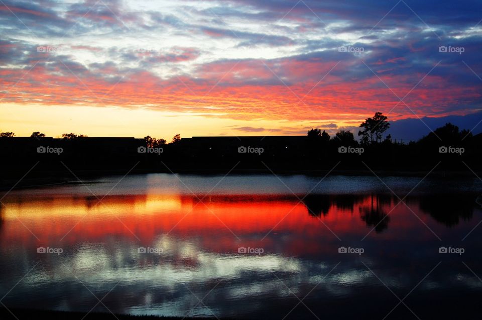 Dramatic sky over the lake