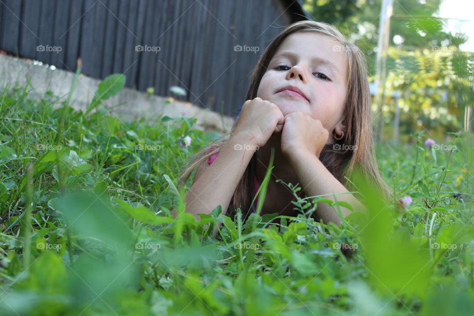 a child in the grass