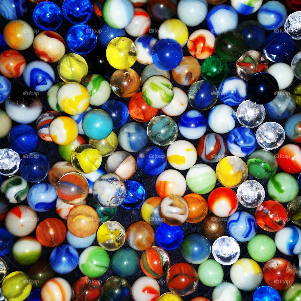 multi colored marbles