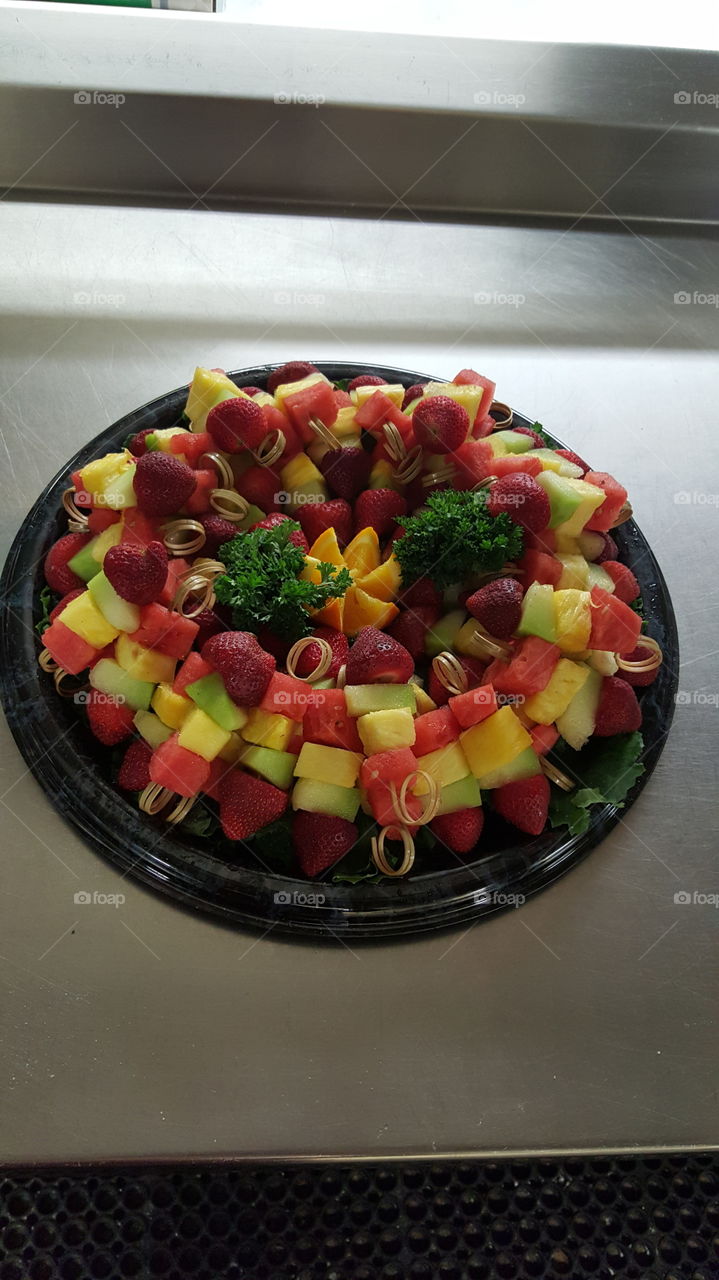 Fruit kabob platter