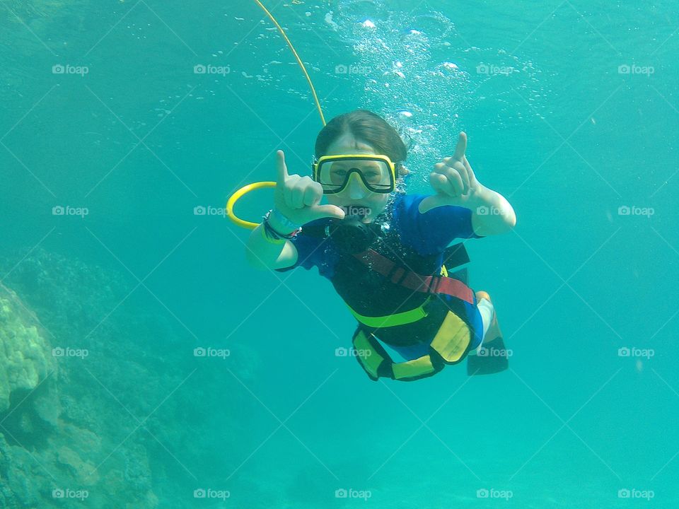 Young Boy Scuba Diving