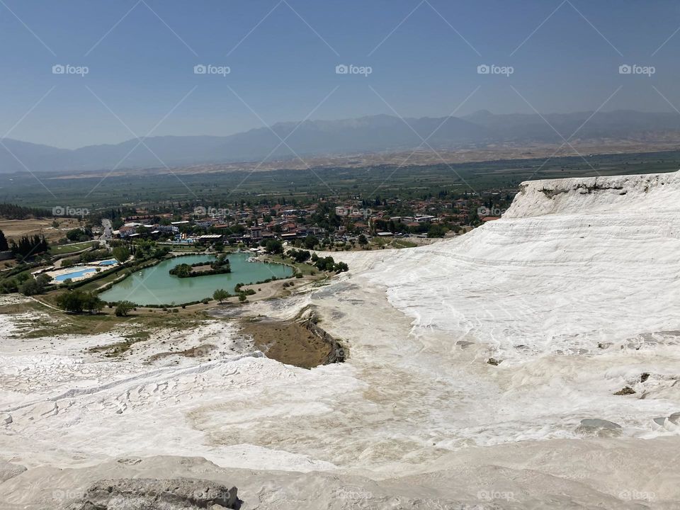 Pamukkale world heritage place. Turkey. Pamukale. Sightseeing in Turkey. Hot sunny day in Kusadasi. Ancient ruins of historic places. To travel is to live. Museum in Ephesus 
