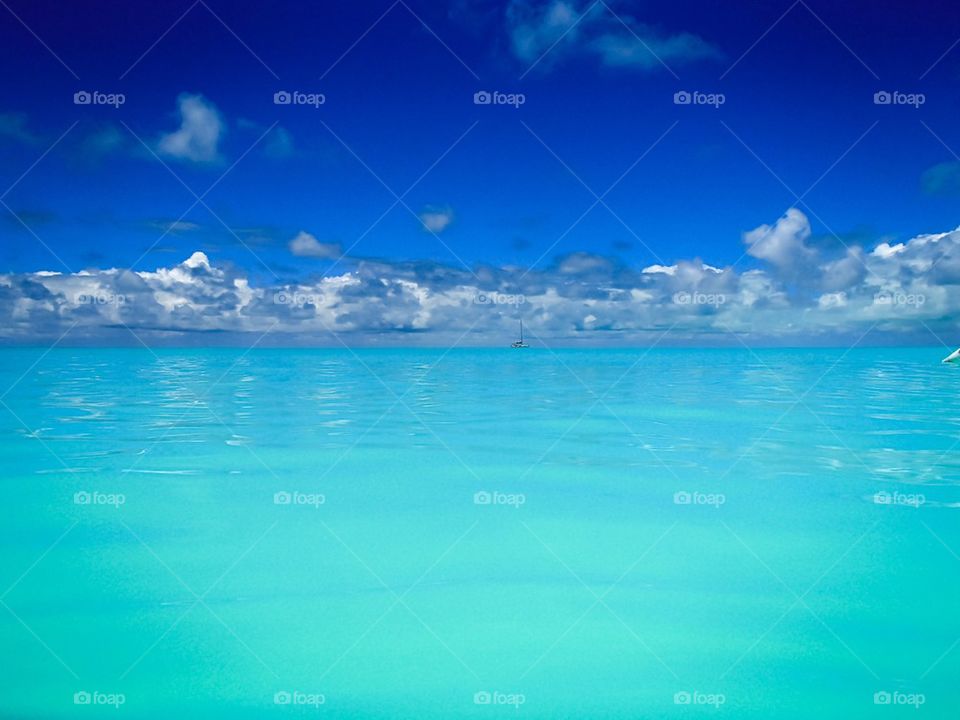 Blue sky and blue water