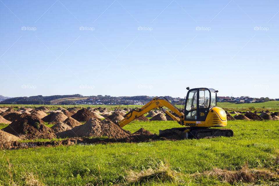 Working excavator. 