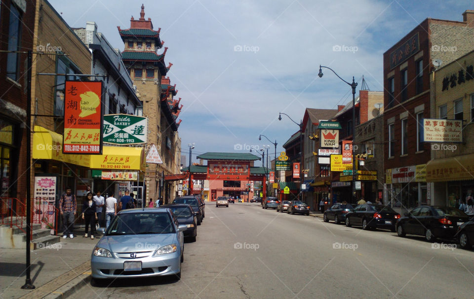 this is a shot of part of the main "strip" in "old Chinatown" in Chicago