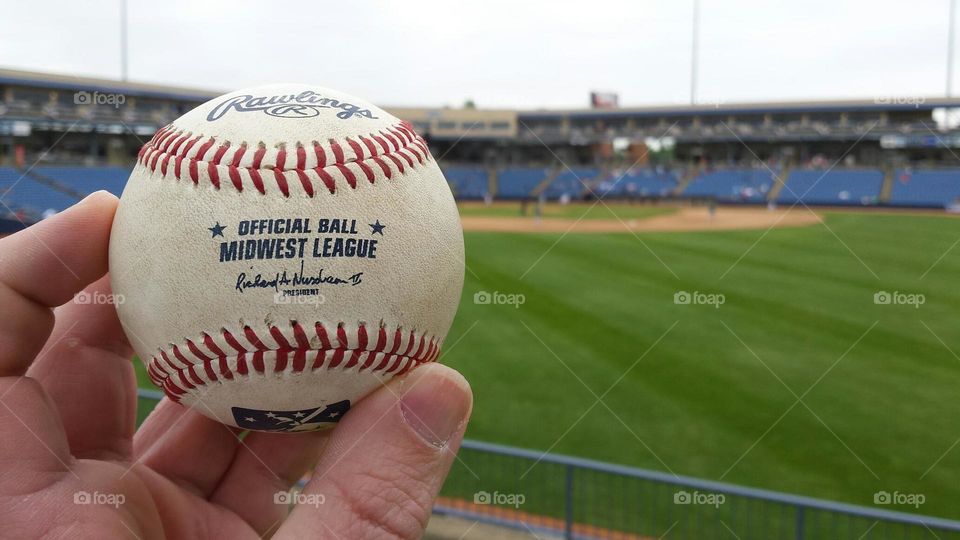 Home run ball!. Look what I caught! 