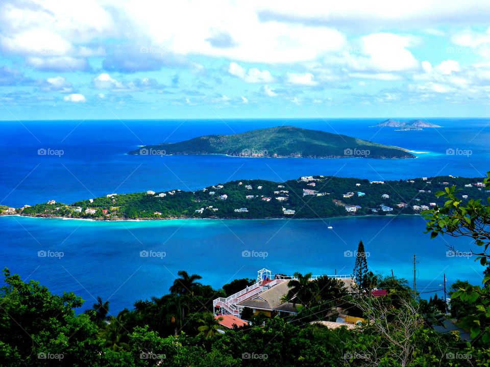 Dramatic clouds over island