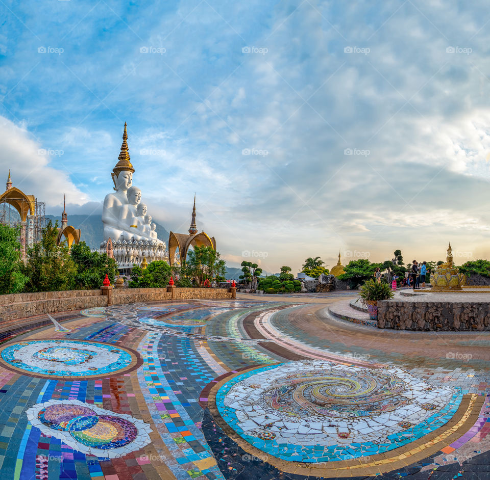 The famous 5 Buddha landmark in Thailand