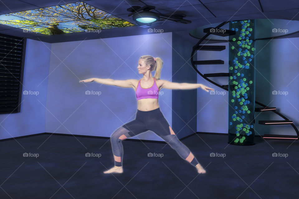 Yoga woman holo